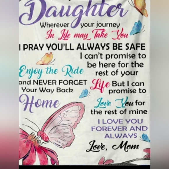 378- To My Daughter Motivational Blanket Throw NWT - Picture 1 of 6